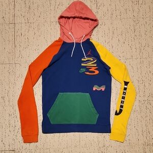 Air Jordan Nike Multi Color Retro Full Graphic Pullover Hoodie Sweater